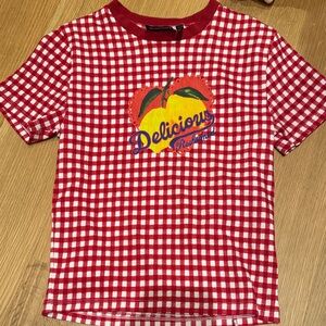 Red checkered top